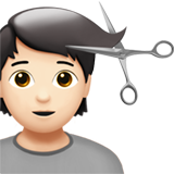 person getting haircut: light skin tone