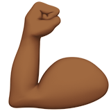 flexed biceps: medium-dark skin tone