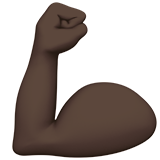 flexed biceps: dark skin tone