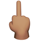 middle finger: medium skin tone