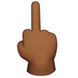middle finger: medium-dark skin tone