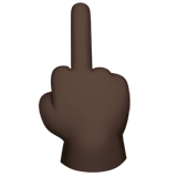 middle finger: dark skin tone
