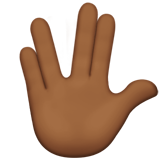 vulcan salute: medium-dark skin tone