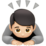 person bowing: light skin tone