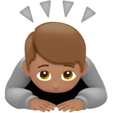 person bowing: medium skin tone