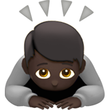 person bowing: dark skin tone