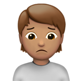 person frowning: medium skin tone
