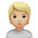 person pouting: medium-light skin tone