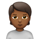 person pouting: medium-dark skin tone