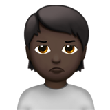 person pouting: dark skin tone