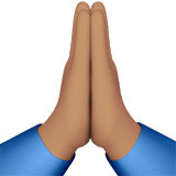 folded hands: medium skin tone