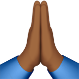 folded hands: medium-dark skin tone