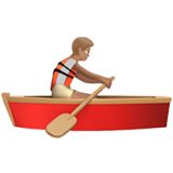 person rowing boat: medium skin tone