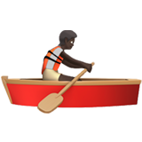 person rowing boat: dark skin tone