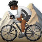 person mountain biking: medium-dark skin tone