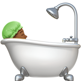 person taking bath: medium-dark skin tone