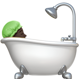 person taking bath: dark skin tone