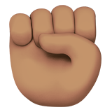 raised fist: medium skin tone