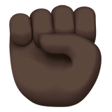 raised fist: dark skin tone