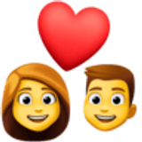 Couple with heart: woman, man - Facebook