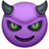 Smiling face with horns - Facebook