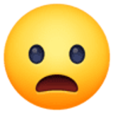 Frowning face with open mouth - Facebook
