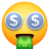 Money-mouth face - Facebook