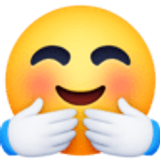 Smiling face with open hands - Facebook