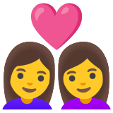 Couple with heart: woman, woman - Noto Color Emoji