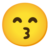 Kissing face with smiling eyes - Noto Color Emoji