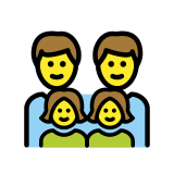 Family: man, man, girl, girl - OpenMoji