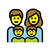 Family: man, woman, boy, boy - OpenMoji