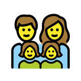 Family: man, woman, girl, girl - OpenMoji