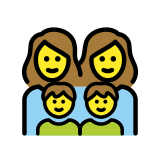 Family: woman, woman, boy, boy - OpenMoji
