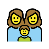 Family: woman, woman, boy - OpenMoji