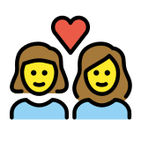 Couple with heart: woman, woman - OpenMoji