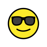 Smiling face with sunglasses - OpenMoji