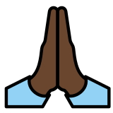 Folded hands: dark skin tone - OpenMoji