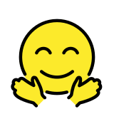 Smiling face with open hands - OpenMoji