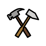 Hammer and pick - OpenMoji