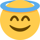 Smiling face with halo - Twitter / X