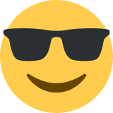 Smiling face with sunglasses - Twitter / X