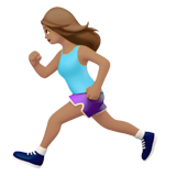 woman running: medium skin tone
