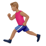 man running: medium skin tone
