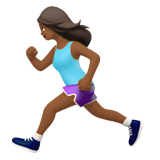 woman running: medium-dark skin tone