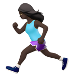 woman running: dark skin tone