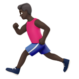 man running: dark skin tone