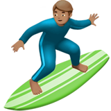 man surfing: medium skin tone