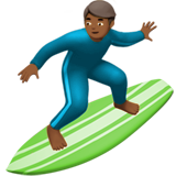 man surfing: medium-dark skin tone