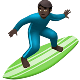 man surfing: dark skin tone
